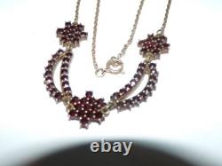 Victorian Bohemian Garnet Necklace Jewelry Vintage 894w
