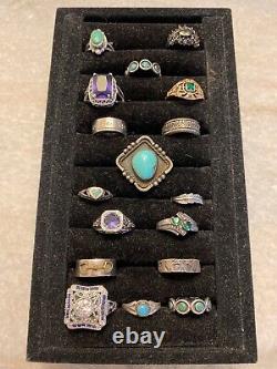 VintageNow 925 Sterling Silver Ring Jewelry Lot Turquoise Native American