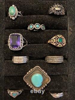 VintageNow 925 Sterling Silver Ring Jewelry Lot Turquoise Native American