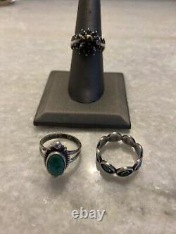 VintageNow 925 Sterling Silver Ring Jewelry Lot Turquoise Native American