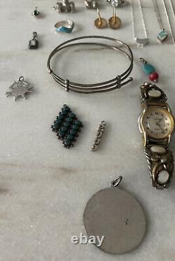 VintageNow Sterling Silver 925 14k Gold Jewelry Lot Native American Turquoise