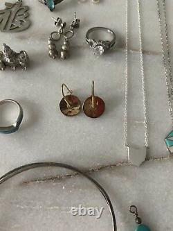 VintageNow Sterling Silver 925 14k Gold Jewelry Lot Native American Turquoise