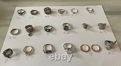 VintageNow Sterling Silver 925 Jewelry Ring Lot Native American Butterfly Snake