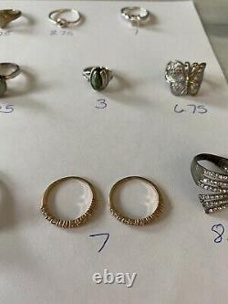 VintageNow Sterling Silver 925 Jewelry Ring Lot Native American Butterfly Snake