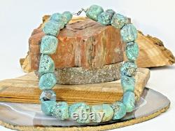 Vintage 17 Native Sterling Chunk Spyderweb Turquoise Nugget Necklace-1560.26