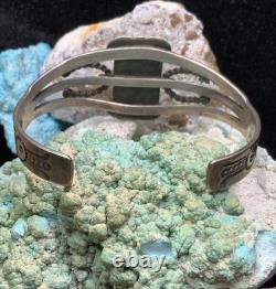 Vintage, 1930's Native American Sterling Silver & Turquoise Bracelet, 28.7g
