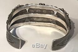 Vintage 1930's Navajo Indian Silver Turquoise Cuff Bracelet