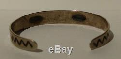 Vintage 1930's Navajo Indian Silver Whirling Log Cuff Bracelet