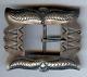 Vintage 1930's Navajo Indian Silver With Repousse And Stampwork Belt Buckle