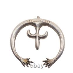 Vintage 1930s Native Navajo Silver Plate Detachable Naja Statement Pendant