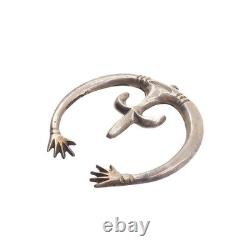 Vintage 1930s Native Navajo Silver Plate Detachable Naja Statement Pendant