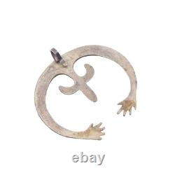 Vintage 1930s Native Navajo Silver Plate Detachable Naja Statement Pendant