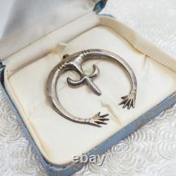 Vintage 1930s Native Navajo Silver Plate Detachable Naja Statement Pendant