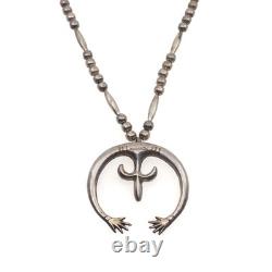 Vintage 1930s Native Navajo Silver Plate Detachable Naja Statement Pendant