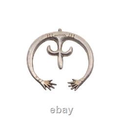 Vintage 1930s Native Navajo Silver Plate Detachable Naja Statement Pendant