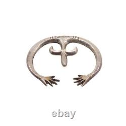 Vintage 1930s Native Navajo Silver Plate Detachable Naja Statement Pendant