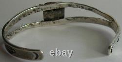 Vintage 1940's Navajo American Indian Silver Cuff Bracelet With Stampwork