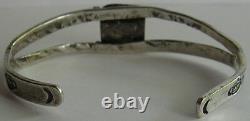 Vintage 1940's Navajo American Indian Silver Cuff Bracelet With Stampwork