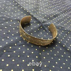 Vintage 1940s Fred Harvey Era Coin Silver Navajo Bracelet Cuff Stamped Native