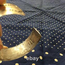 Vintage 1940s Fred Harvey Era Coin Silver Navajo Bracelet Cuff Stamped Native