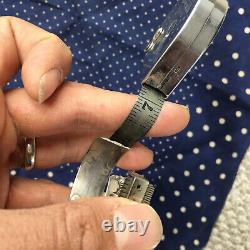 Vintage 1940s Fred Harvey Era Coin Silver Navajo Bracelet Cuff Stamped Native