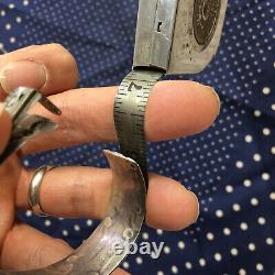 Vintage 1940s Fred Harvey Era Coin Silver Navajo Bracelet Cuff Stamped Native