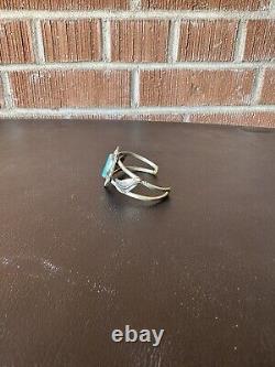 Vintage 1950s Turquoise Cuff Bracelet Sterling Silver Native American Jewelry