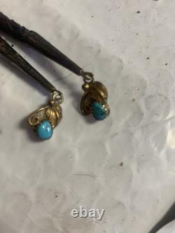 Vintage 1970s Native American Zuni Sterling Silver Bolo Tie Jewelry