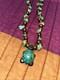 Vintage 24. Penobscot Hand Made Beads + Turquoise Necklace