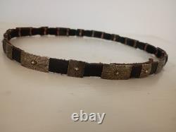 Vintage 27 Sterling Silver Native American Navajo Sunburst Concho Hat Band Belt