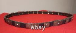 Vintage 27 Sterling Silver Native American Navajo Sunburst Concho Hat Band Belt