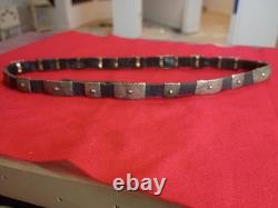 Vintage 27 Sterling Silver Native American Navajo Sunburst Concho Hat Band Belt