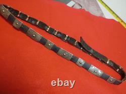 Vintage 27 Sterling Silver Native American Navajo Sunburst Concho Hat Band Belt