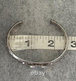 Vintage 30's Native American Navajo Turquoise Carinated Rope Sterling Bracelet