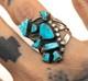 Vintage 60s-70s Zuni Turquoise Yei Dancer Ring Size 5.5 Native American Western