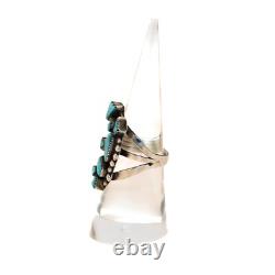 Vintage 60s-70s Zuni Turquoise Yei Dancer Ring Size 5.5 Native American Western