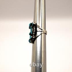 Vintage 60s-70s Zuni Turquoise Yei Dancer Ring Size 5.5 Native American Western