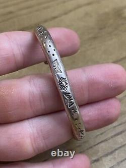 Vintage. 925 Sterling Silver Signed Lag-Zuni AP Arthur Platero Cuff Bracelet