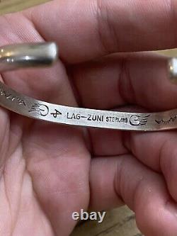 Vintage. 925 Sterling Silver Signed Lag-Zuni AP Arthur Platero Cuff Bracelet