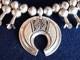 Vintage Al Joe Navajo Native American Sterling Silver Squash Blossom Necklace