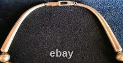 Vintage Al Joe Navajo Native American Sterling Silver Squash Blossom Necklace