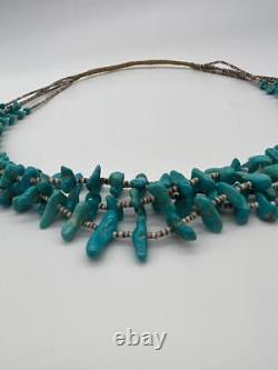 Vintage Antique Native American Jewelry Turquoise Beaded 29 Necklace