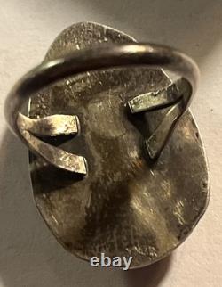 Vintage Antique Old Pawn Native American Navajo Turquoise Sterling Ring Size7.25