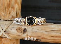 Vintage Authentic Native American Navajo 12KGF Silver Women's Flower Watch Band