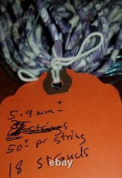 Vintage Authentic Purple White Quahog Wampum Rare Jewelry Beads- Strand of 50