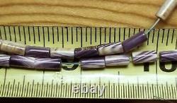 Vintage Authentic Purple White Quahog Wampum Rare Jewelry Beads- Strand of 80