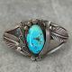 Vintage BEAUTIFUL Native American Navajo Turquoise Gem Sterling silver Bracelet