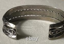 Vintage Bell Trading Co Navajo Style Turquoise Nickel Silver Cuff Bracelet