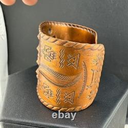 Vintage Bell Trading Post Cuff Bracelet Copper Thunderbird Sunburst Stamp 6