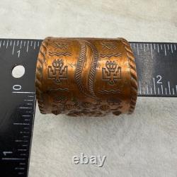 Vintage Bell Trading Post Cuff Bracelet Copper Thunderbird Sunburst Stamp 6